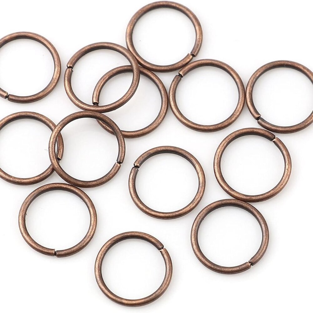 200 Pieces - 6mm Jump Rings Antique Copper Tone - 21 Gauge